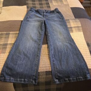 White House Black Market Women's Wide-Leg Flare Jeans - Blue Denim